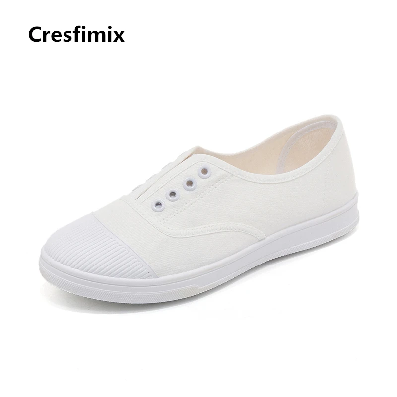 Cresfimix zapatos planos de mujer ženske classic beli zdrsne na ravno čevlji lady športna pomlad & poletje stanovanj črne čevlje c2358