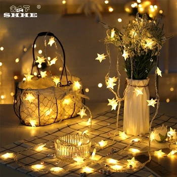 Baterijsko Pravljice Garland Luči LED Star Niz Luči, 5M 40LED Dekorativna svetila za Božično Drevo Notranjo Dekoracijo