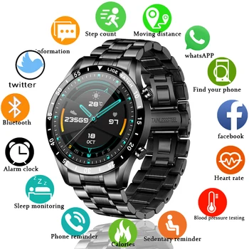 LIGE 2020 Polni, Zaslon na Dotik, Pametna ura Moški Srčni utrip Večnamensko Smart Bluetooth Klic Watch Nepremočljiva Fitnes smartwatch