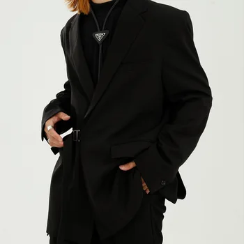 Moški Priložnostne Svoboden Barva Design, Moda Obleko Blazerji Plašč Moški Ulične Japonska Koreja Slog Suknjič Vrhnja Oblačila