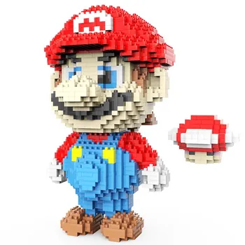 2100pcs+ Mini Dimnik Mario Bros Diamond Gradnik Yoshied Luigi Model Mirco Opeke Slika Igrače Za Otroke Darilo