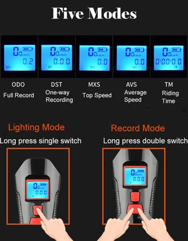 Kolo Svetlobe Polnilne USB MTB Kolo Smerniki Cikel Luči LED Svetilka za Kolo Sprednje Luči merilnik Hitrosti Rog 3 v 1