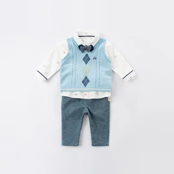 DBX16355 dave bella pomlad baby fantje moda risanka žepi hlače otrok celotno dolžino otroci hlače za malčke malčka hlače