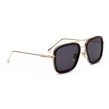 Peekaboo moških kvadratnih sončna očala kovinsko zlata, črna klasična moška sončna očala za ženske uv400 poletje dodatki darila vroče prodaja