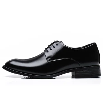 YIGER Moških formalno čevlji človek oxford čevlji usnjeni čipke-up velikosti moško obleko čevlje black brown velik obseg poslovanja čevlji 0335