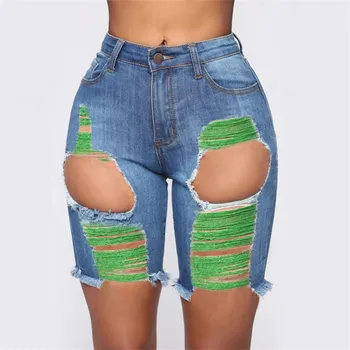 Vroče prodaje poletje ženska hlače jeans trendy raztrgala suh traper hlače seksi slim hlače S-3XL padec ladijskega prometa 2020 nov prihod