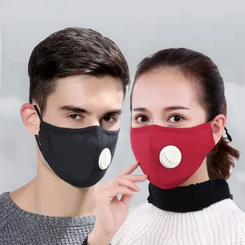 PM2.5 Anti-Masko za prah Reusabl Usta Masko z 2pcs oglje Filter Z dihanjem ventil za Moške, Ženske Maske