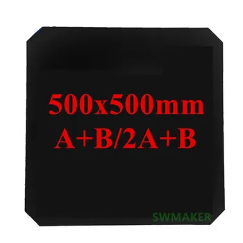 500x500mm Magnetne Samolepilne Tisk Raztegljiv Trak Natisniti Nalepke Flex Plošče za DIY Wanhao Duplicator 9 D9/300/400/500 3D tiskalnik