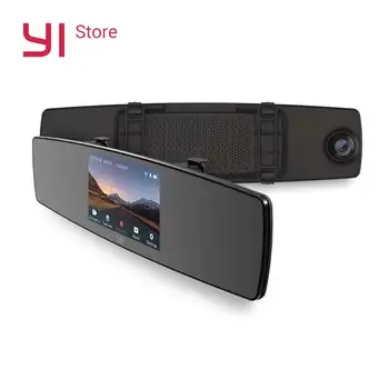 YI Ogledalo Dash Cam Dvojni Plošči Avto Kamera Snemalnik na Dotik Spredaj Pogled od Zadaj HD Kamera G Senzor za Nočno gledanje Zaslona