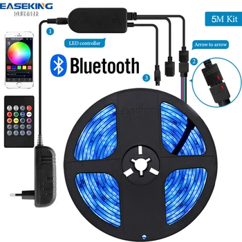 Bluetooth, LED Trakovi Luči, za 16,4 ft 5m Barva Spreminja Luči z Aplikacijo Nadzor, Daljinsko, Nadzor Polje, Glasba Sinhronizacijo Svetlobe LED Trakovi