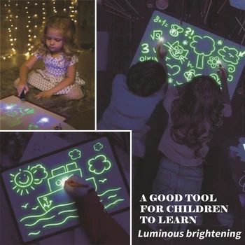 A3/A4/A5 Velikosti Fluorescentna LED Slikarstvo Odbor Otrok Tablet Svetlobna Elektronska 3D Risalno Desko Ustvarjalni Luči Pisanje Odbor