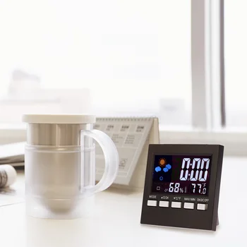 Original Lcd Digitalno Uro, Vremenske Napovedi Snooze Alarm Za Temperaturo Ura Uro Gospodinjstva Desk Ura Uro Multi Funkcionalne