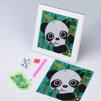Cartoon Živali Panda Pes Diamond Slikarstvo Kompleti za Otroke Otroci Soba Dekor 5D Vezenje Navzkrižno Šiv Steni Visi Slika