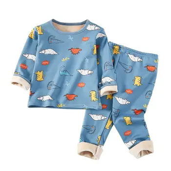 Otrok Homewear Pomlad Jesen Modni Slog Bombaž Natisnjeni T-Majice+Hlače 2Pcs Baby Dekleta Obleke, Kompleti