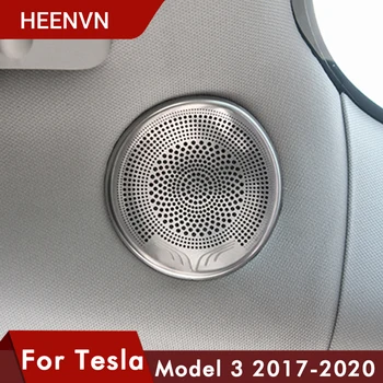 Heenvn Novo Za Tesla Model 3 Dodatki Spredaj Stolpec Streho Rog Kapuco Model3 Zvočnik Pokrov Okrasni Sequins Za Model Treh Avto