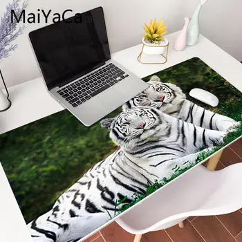 MaiYaCa white tiger Urad Miši Igralec Mehko Mouse Pad XXL Mouse Pad Laptop Desk Mat pc gamer completo za lol/world of warcraft
