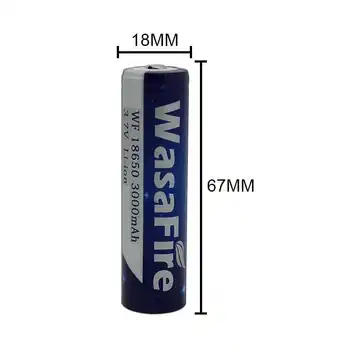 WasaFire 4x 3000mAh 3,7 V 18650 Li-ionska Akumulatorska Baterija + Polnilec Za LED Svetilko, Baklo Flash Luč Žaromet