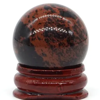 Naravna Rdeča barva Mahagoni Obsidian Kamen Žogo Mineral Kremen Področju Ročno Masažo Kristalno Kroglo Zdravljenje Feng Shui Doma Pripomoček 30mm