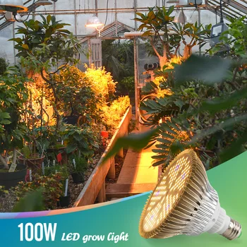 10Pcs E27 100W Celoten spekter Led Grow Light 150LEDs Toplo Bela Lučka Za Sobne Rastline Toplogrednih Semena Cvet Raste Šotor
