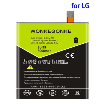 WONKEGONKE 3000mah Baterijo BL-T9 Za LG Google Nexus 5 D820 D821 BLT9 Baterije Bateria