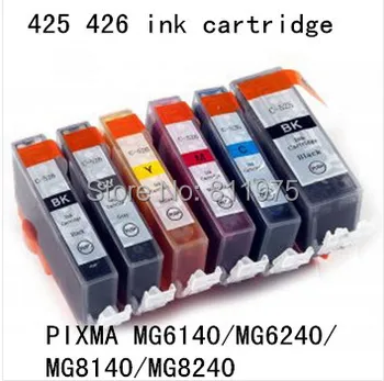 6 barvni ZGO 425BK CLI 426BK C M Y GY združljiva kartuša Za canon PIXMA MG6140 MG6240 G8140 MG8240 tiskalniki polno črnila