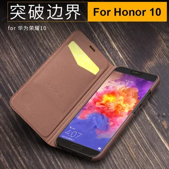 Za Huawei Honor 10 Retro Pravega Usnja Kritje Poslovnih Primeru Telefon Za Huawei Honor10 Original Qialino Blagovne Znamke S Kartico Žep