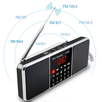 Multifunkcijski Digitalni Fm Radijski Medij Zvočnik Mp3 Predvajalnik Glasbe Podpira Tf Kartice Usb Disk Z Led-Sn, In Prikaz Timer Functi