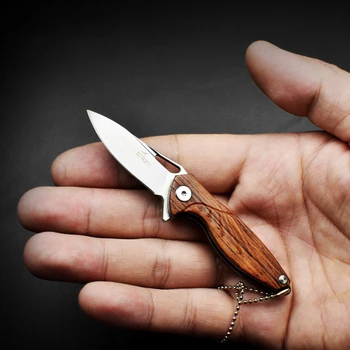 Žepni nož 12C27 jekla G10 / palisander ročaj flip okrasek ključ folding nož za sadje nož ženske obrambo EOS orodje orodje za zavijanje