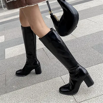 FEDONAS Moda svate Čevlji Ženska Petah 2020 Pozimi Strani Zadrgo Kolena Visoki Škornji Pravega Usnja Visoke Pete Škornji Škornji