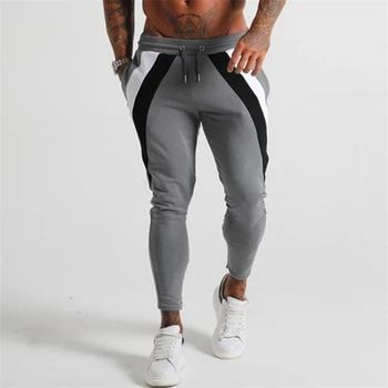 2019 Jeseni Nova moška Športna Fitnes Joggers Hlače Telovadnic Stretch Bombaža Moške Suh Sweatpants Slim Uvježbavanje hlače Stilsko hlače