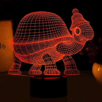 Tortoise 3D Lučka za Daljinsko Dotik Živali, Morske Želve, LED namizne Svetilke 7 Barva Spreminja, USB Zaprtih Vzdušje Lučka 3D Noč Svetlobe Darila