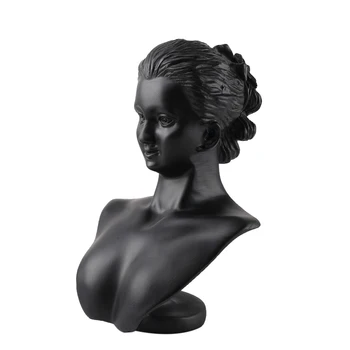 Črno Smolo 3D Manekenka BANKROT Lady Slika Zaslona Ogrlice Uhan Nakit