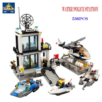 Gradniki City Policijska Postaja SWAT Avtomobila, Helikopterja, Mestna Hiša Tovornjak Bloki Ustvarjalne Opeke Igrače Za Otroke, Fantje Darila