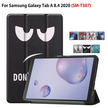 Ohišje Za Samsung Galaxy Tab A 8.4 2020 SM-T307 Kritje Funda Slim Magnetni Zložljiva PU Usnje Stojijo Lupine Capa Coque