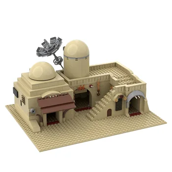 Star Wars Serije Tatooine-Dvojno Stavbe Slumih MOC-45639 Diy Star Prostora Vojne 636pcs Igrače Za Otroke, Otroci Rojstni dan Darila