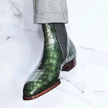 Mens Čevlji Visoke Kakovosti Nov Prihod Mode Pu Usnje Moški Priložnostne Obleko, Chelsea Škornji za Moške Zapatos De Hombre HB178