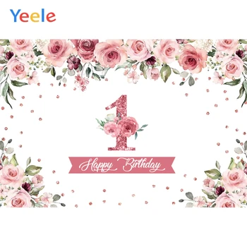 Yeele Happy Birthday Ozadje Baby One Cvet Spot Vinil Ozadju Photocall Fotografije Za Fotografijo Ustrelil Dekor Rešitve Po Meri