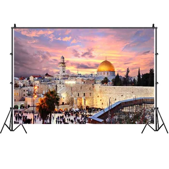 Jeruzalem, Mesto Luči Sunset Dome Rock Geografija Rojstni Fotografija Ozadje Za Foto Studio