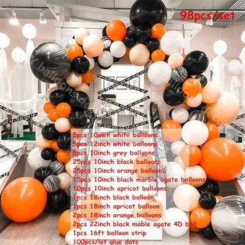 Halloween DIY Baloni Garland Kit Dekor Balon Arch Kit Agate Black Orange Latex Baloni za Halloween Dekoracijo Doma