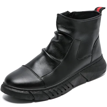 2020 Pomlad/Zimske Moške Chelsea Škornji,Britanski Stil Modni Škornji,Črna Toplo, Sneg Čevlji Usnjeni Priložnostne Čevlji Škornji