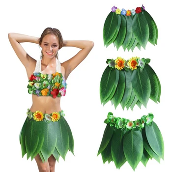 Otrok Odraslih Hawaiian Umetno Tropskih Listi Cvet Krilo Hula Boho Stranka Havajih Dekoracijo Venec Krilo Počitnice Na Plaži Kostum