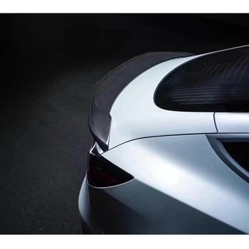 Za Tesla Model 3 2017-2020 zadaj krilo spojler, Prtljažnik Boot Krila spojler iz ogljikovih vlaken 3M colloid namestitev