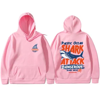 Moške hip hop hoodie majica retro shark tiskanja Harajuku kapičastih pulover ulične 2019 jeseni buzo hombre moški pulover s kapuco