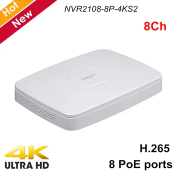 Dahua 8 Kanal, 1U, Smart 8 PoE vmesniki 4K H. 265 Omrežja, Video Snemalnik NVR2108-8P-4KS2 Lite 1 HDD do 8Mp Ločljivost NVR