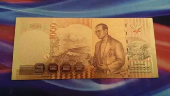 10pcs 24K Barvne Tajska 1000 Baht Zlato Bankovcev Sammlerstuck Geschenkidee