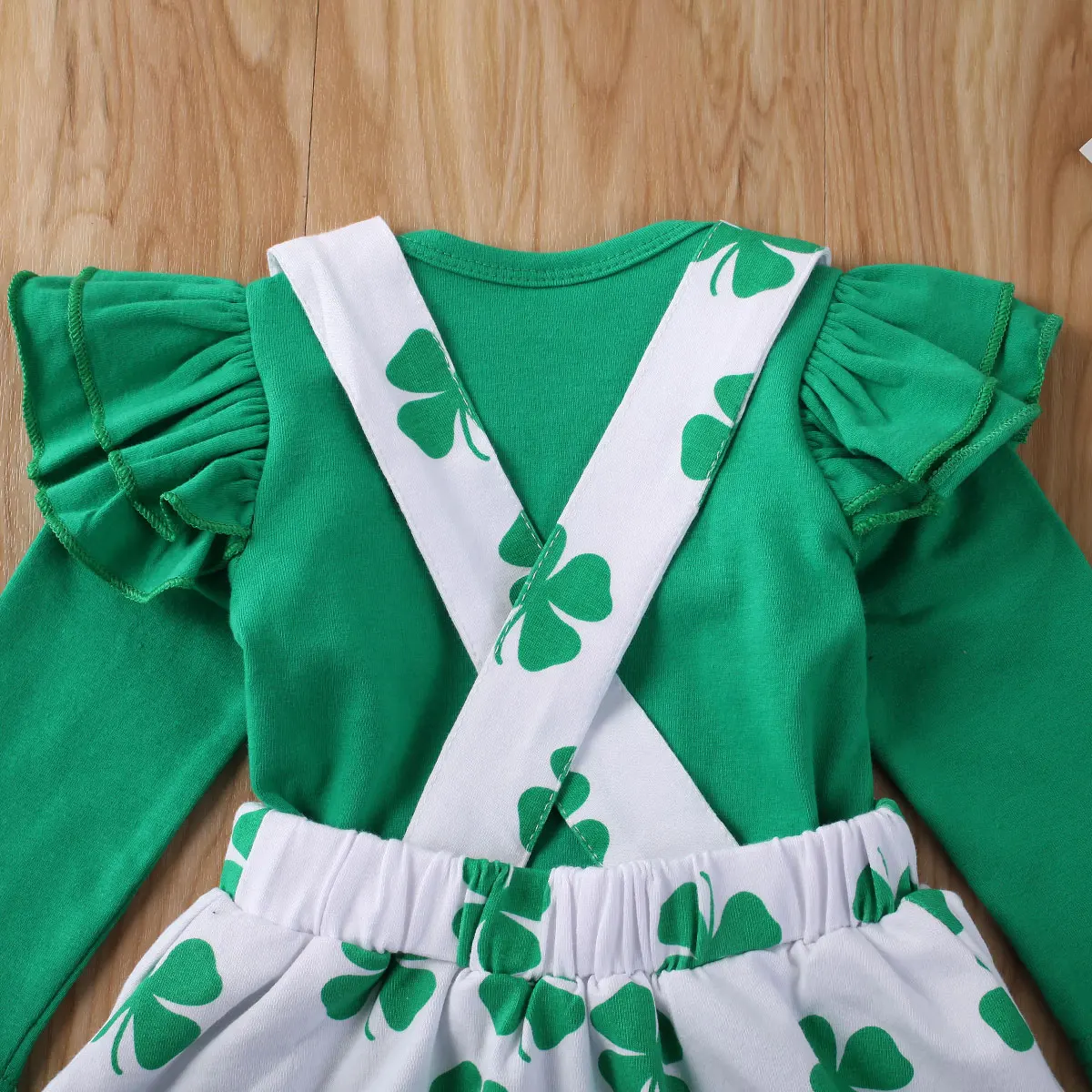 0-18 M Baby Toddler Dekle Saint Patrick Dan Obleko Obleke, Kompleti Dolg Rokav Romper Clover Trak Obleko