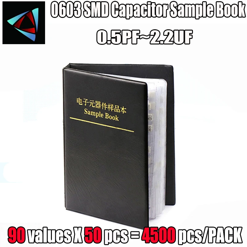 0603 SMD Kondenzator Vzorec Knjige 90valuesX50pcs=4500pcs 0.5 PF~2.2 UF Kondenzator Izbor Kit Paket