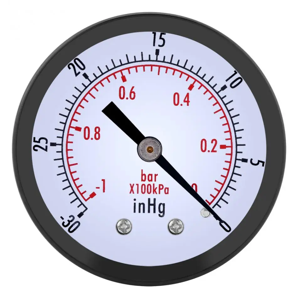 0~-30inHg 0~-1bar Presuure Manometer 50 mm Mini Zraka Vakuum manometer Meter Manometer