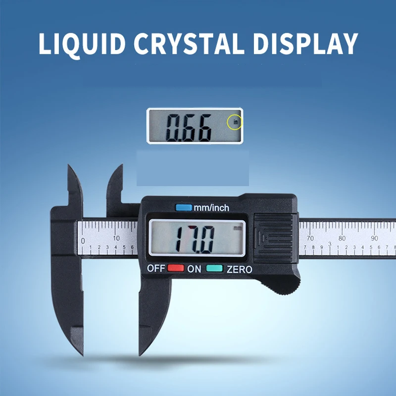 0~150 mm 6 palčni LCD-Digitalni Elektronski Vernier Kaliper Merilnik Mikrometer za Merjenje Tool, plastike s Pregledno polje