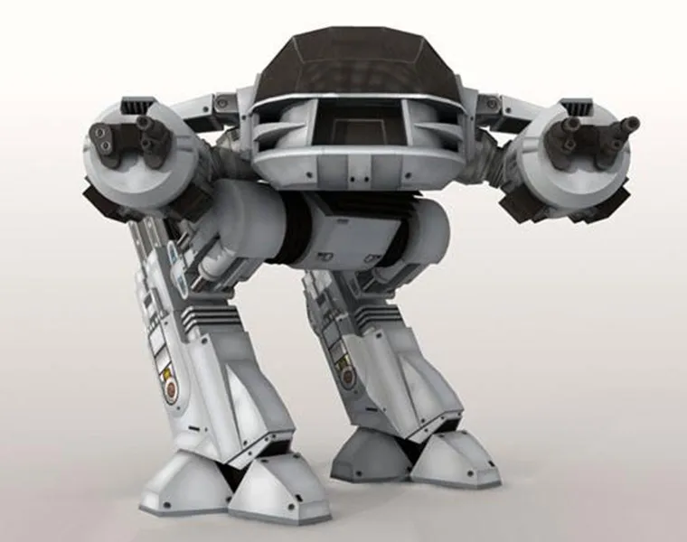 1:10 Lestvici Robocop ED-209 klasičnih robot papir model strani DIY Papirja origami 3D model komplet